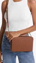 Load image into Gallery viewer, MK Jet Set Large Saffiano Leather Crossbody Bag LUGGAGE