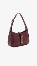 Load image into Gallery viewer, CHARLES & KEITH Cesia Croc-Effect Metallic-Accent Shoulder Bag - Burgundy
