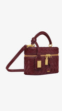 Load image into Gallery viewer, JW PEI Cleo Woven Texture Box Shape Top Handle Bag - Claret