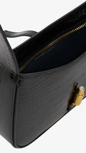 Load image into Gallery viewer, CHARLES & KEITH Cesia Croc-Effect Metallic-Accent Shoulder Bag - Black