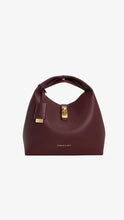 Load image into Gallery viewer, CHARLES & KEITH Chance Turn-Lock Bucket Bag - Wineberry Red