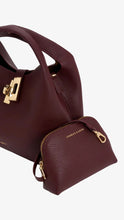 Load image into Gallery viewer, CHARLES & KEITH Chance Turn-Lock Bucket Bag - Wineberry Red