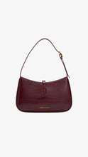 Load image into Gallery viewer, CHARLES &amp; KEITH Cesia Croc-Effect Metallic-Accent Shoulder Bag - Burgundy
