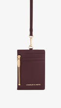 Load image into Gallery viewer, CHARLES &amp; KEITH Side Zip Card Holder - Wineberry Red
