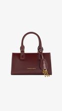 Load image into Gallery viewer, CHARLES &amp; KEITH Mini Kerry Top Handle Bag XS | Wineberry Red
