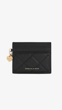 Load image into Gallery viewer, CHARLES &amp; KEITH Arrietty Quilted Card Holder - Black
