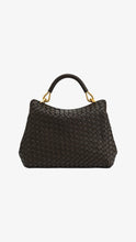 Load image into Gallery viewer, JW PEI Lucia Classic Top Handle Woven Bag - Dark Brown
