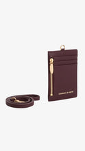 Load image into Gallery viewer, CHARLES &amp; KEITH Side Zip Card Holder - Wineberry Red
