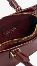 Load image into Gallery viewer, CHARLES &amp; KEITH Mini Kerry Top Handle Bag XS | Wineberry Red
