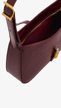 Load image into Gallery viewer, CHARLES &amp; KEITH Cesia Croc-Effect Metallic-Accent Shoulder Bag - Burgundy
