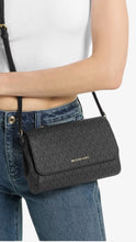 Load image into Gallery viewer, MK MEDIUM LOGO CONVERTIBLE CROSSBODY BAG-BLACK
