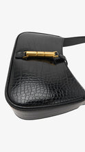 Load image into Gallery viewer, CHARLES &amp; KEITH Cesia Croc-Effect Metallic-Accent Shoulder Bag - Black
