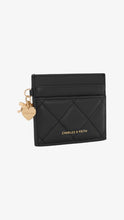 Load image into Gallery viewer, CHARLES &amp; KEITH Arrietty Quilted Card Holder - Black
