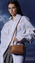 Load image into Gallery viewer, CHARLES &amp; KEITH Midori Geometric Bowling Bag - Chocolate
