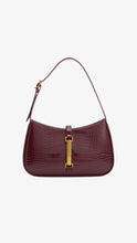 Load image into Gallery viewer, CHARLES &amp; KEITH Cesia Croc-Effect Metallic-Accent Shoulder Bag - Burgundy
