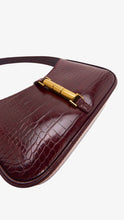 Load image into Gallery viewer, CHARLES &amp; KEITH Cesia Croc-Effect Metallic-Accent Shoulder Bag - Burgundy
