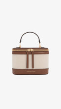 Load image into Gallery viewer, CHARLES &amp; KEITH Enola Canvas Top Handle Vanity Bag - Chocolate
