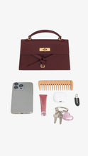 Load image into Gallery viewer, CHARLES &amp; KEITH Tricha Knotted-Belt Top Handle Bag - Wineberry Red
